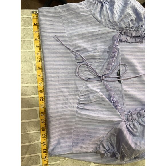 Shein Purple Puff Sleeve Y2K Dress SZ 1XL Babydoll Ruffle V Neck - Picture 11 of 13